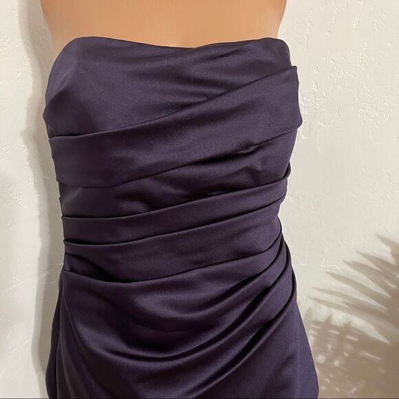 David’s Bridal Short Pleated Strapless Dress Size 10 - Picture 3 of 12